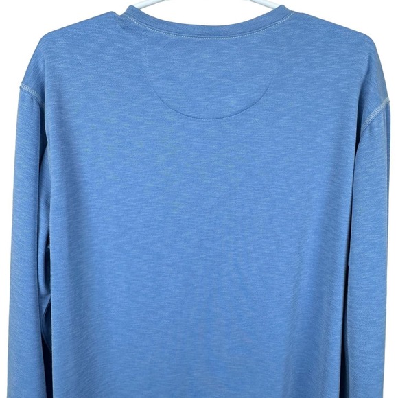 Saks Fifth Avenue Mens Pullover Long Sleeve V Neck T Shirt Blue Casual Large - Picture 4 of 7